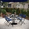 Flash Furniture Tory 35in. x 59in. Rect Patio Table w/Tempered Glass Top w/Umbrella Hole and Steel Tube Frame, Blk TLH-SC-094L-BLK-GG - alternate 1